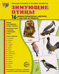 Зимующие птицы. 16 демонстрационных картинок с текстом на обороте