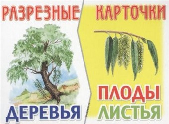 Деревья, плоды, листья. Разрезные карточки