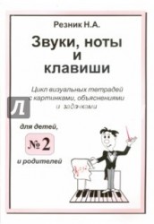 Звуки, ноты и клавиши. Цикл визуальных тетрадей с картинками, объяснениями и задачками №2