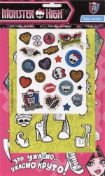 Monster High: блестящие наклейки, наклейки-раскраски, раскраска